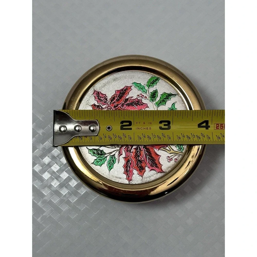 Chokin Poinsettias Trinket Dish Jamestown China With Gold Rim‎ Christmas